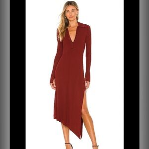 A.L.C. Lance Rib Knit Midi Dress Size SMALL in Sumac